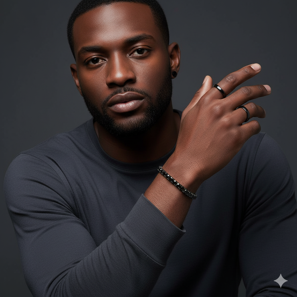 Black Moissanite Tennis Bracelet 14K Gold (All Sizes)