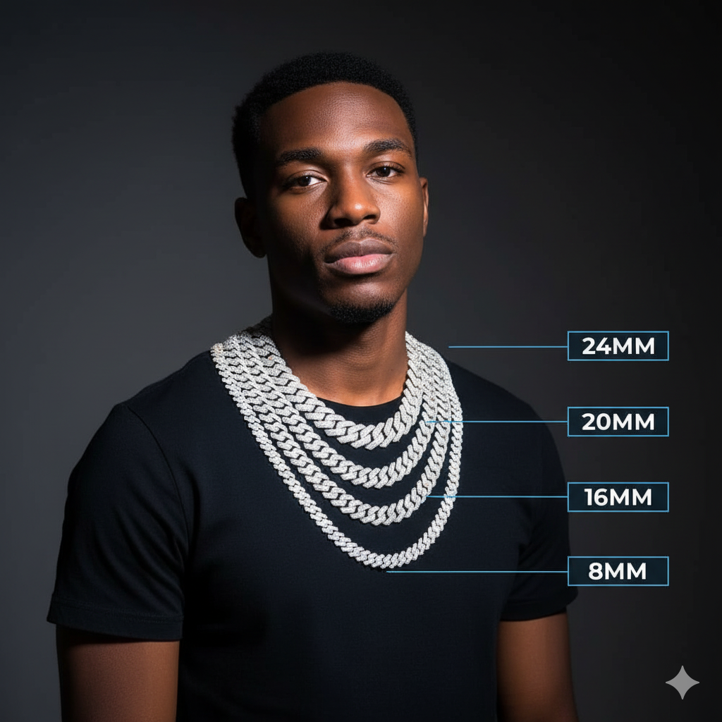 Moissanite Cuban Link Chain 14K Gold (BIG SIZES)