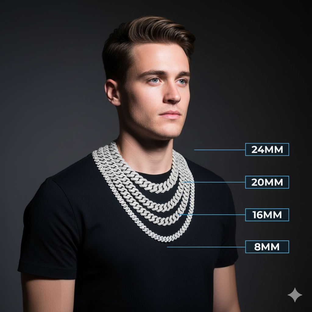 Moissanite Cuban Link Chain 14K Gold (BIG SIZES)