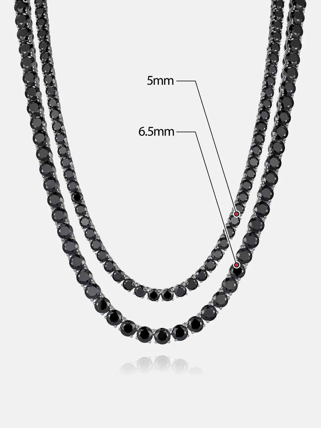 Black Moissanite Tennis Chain 14K Black Gold (ALL SIZES)