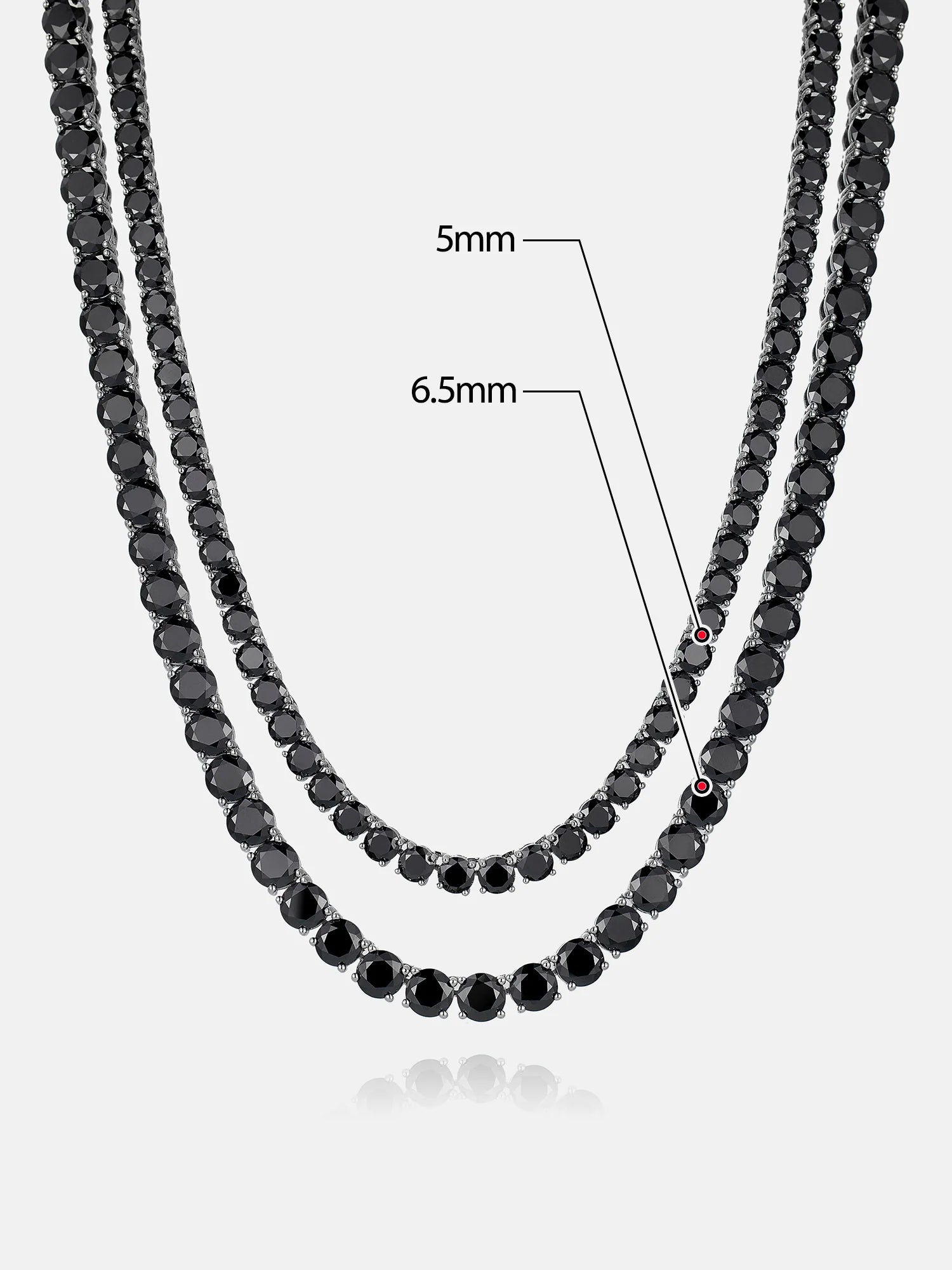 Black Moissanite Tennis Chain 14K Black Gold (ALL SIZES)