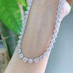 Moissanite Heart Cut Tennis Necklace
