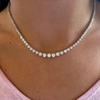 Moissanite Graduated Collar Necklace – 3 Prong Setting