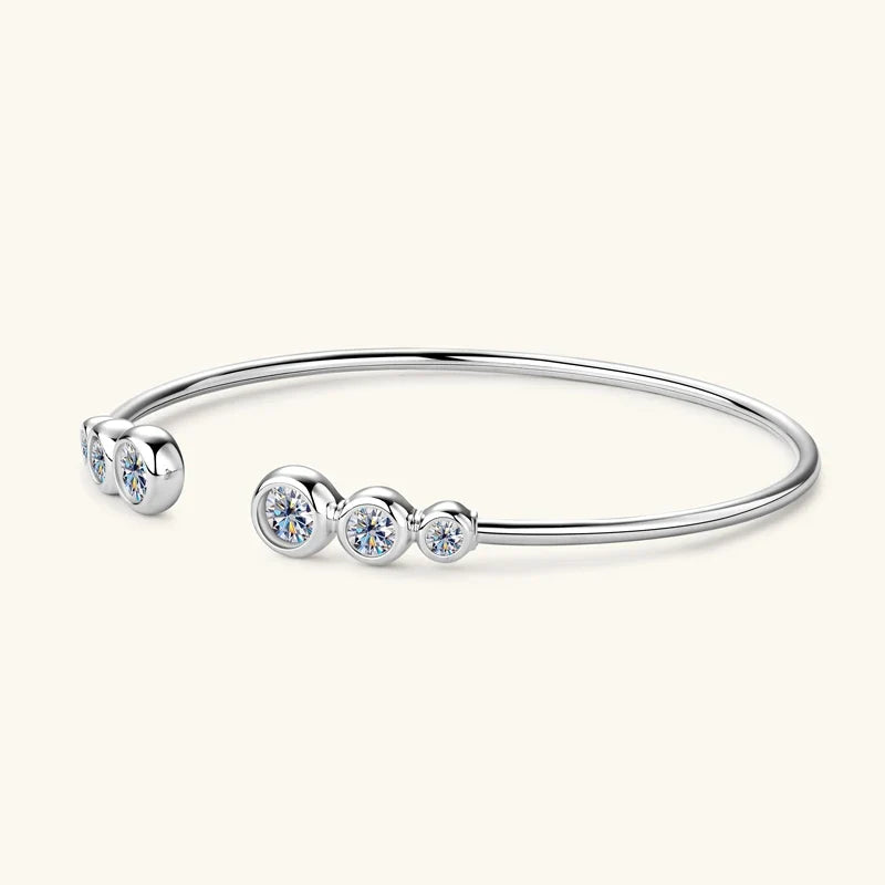 Sweet Moon Moissanite Cuff Bracelet