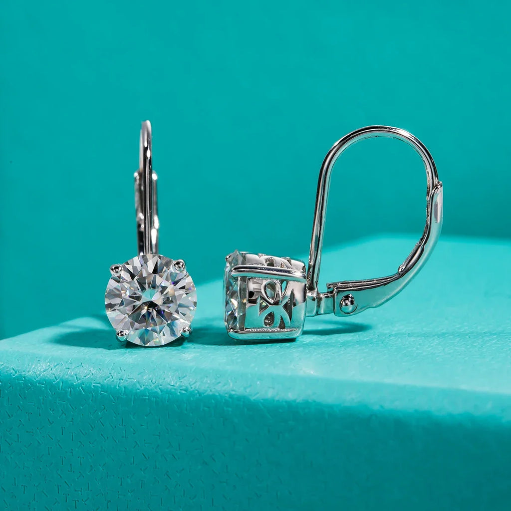 Classic Moon Moissanite Drop Earrings