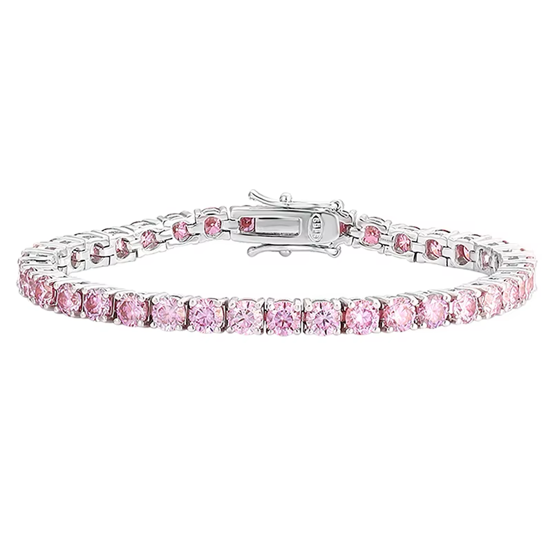 Pink Moissanite Tennis Bracelet | 3mm