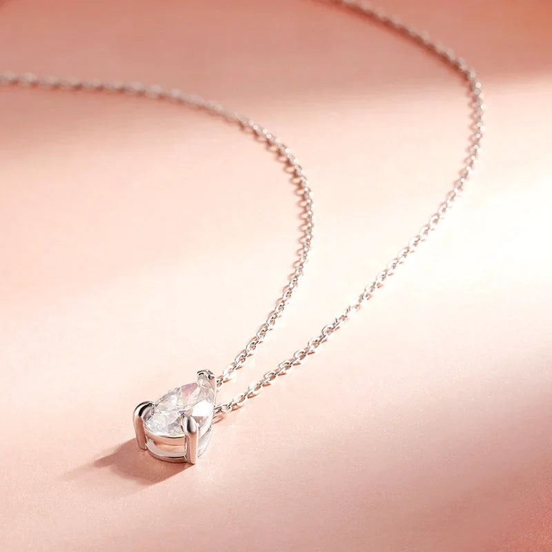 Gliss Pear Moissanite Pendant Necklace