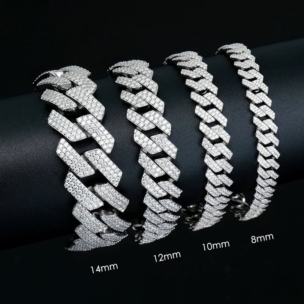 Moissanite Cuban Link Bracelet 14K Gold (ALL SIZES)