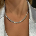 Moissanite Heart Cut Tennis Necklace