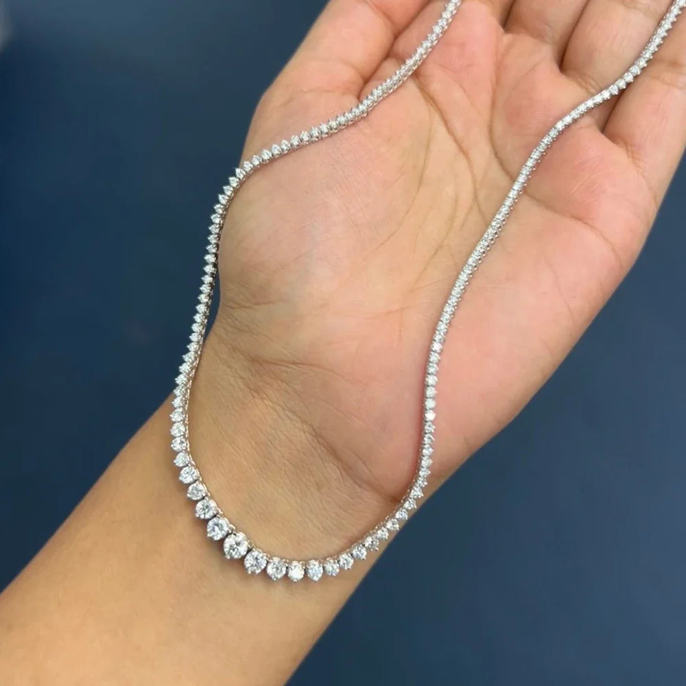 Graduated Collar Necklace – 3 Prong Setting