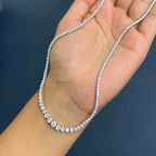 Moissanite Graduated Collar Necklace – 3 Prong Setting