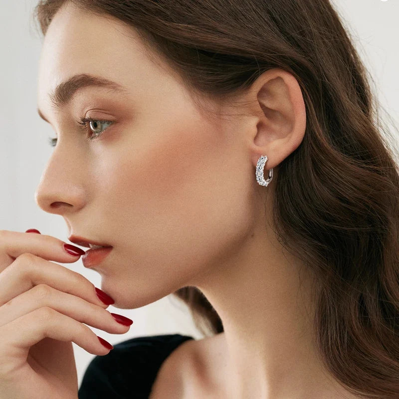 Stella Moissanite Hoop Earrings