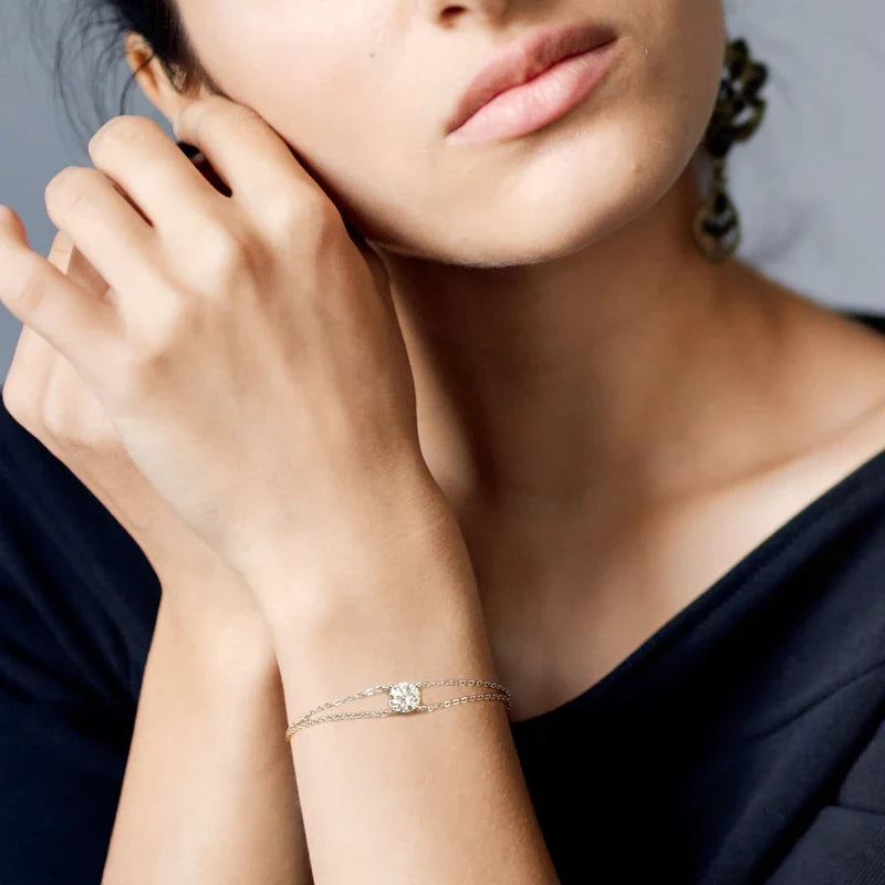 Solitaire Moissanite Chain Bracelet