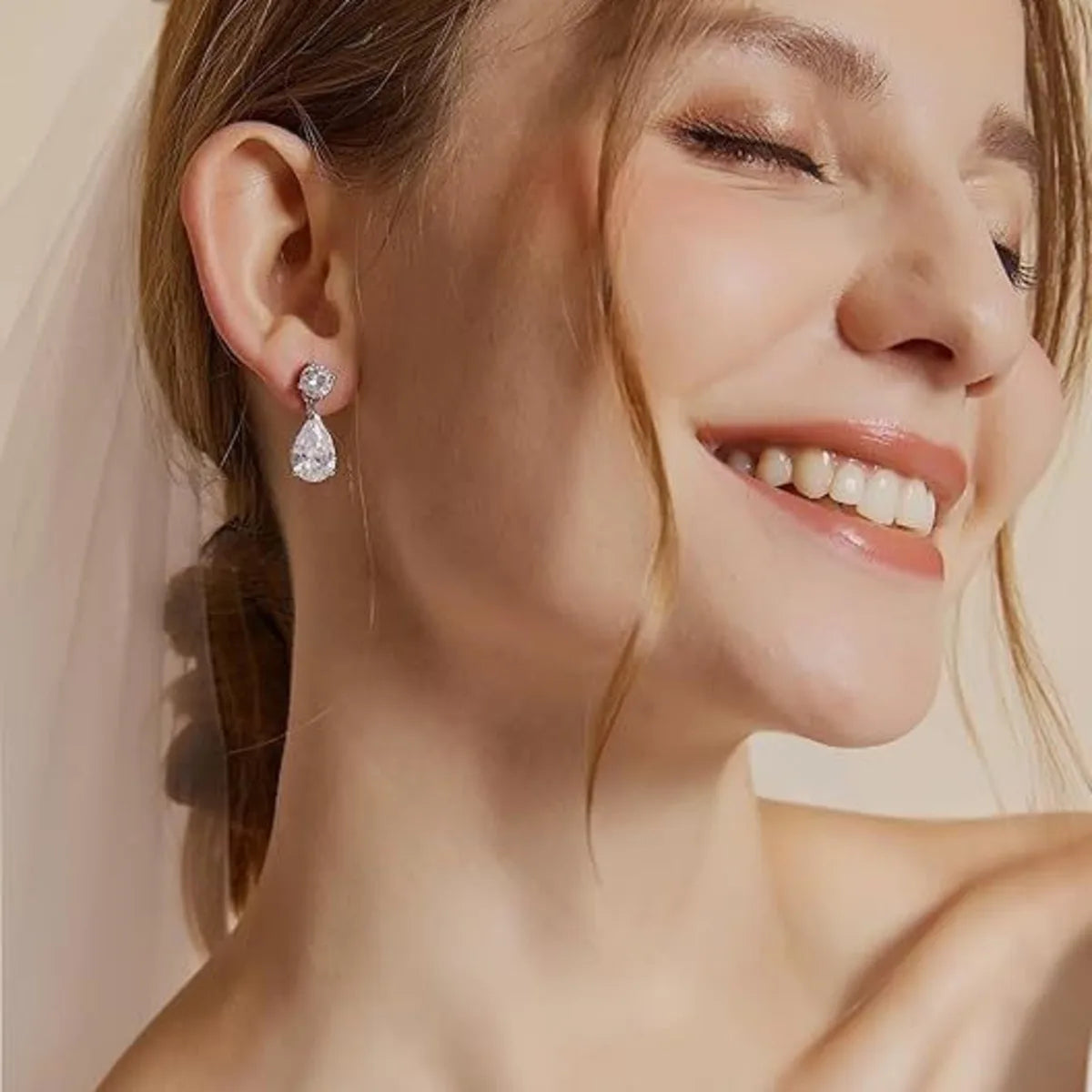 Waterdrop Moissanite Drop Earrings