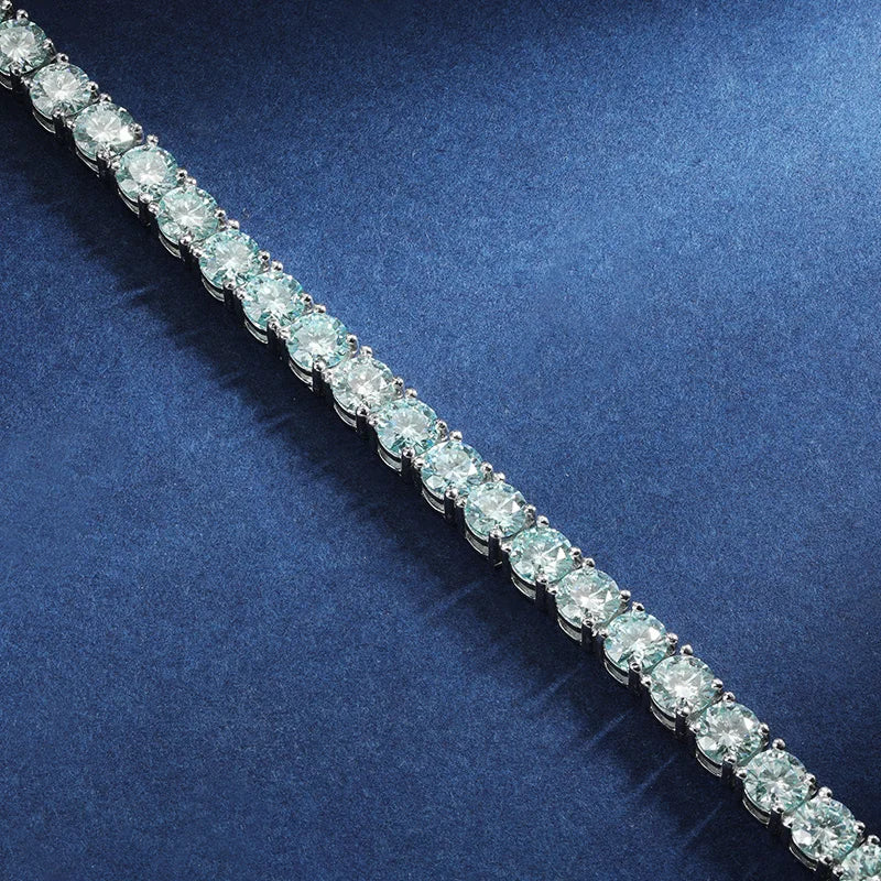 Blue Moissanite Tennis Bracelet