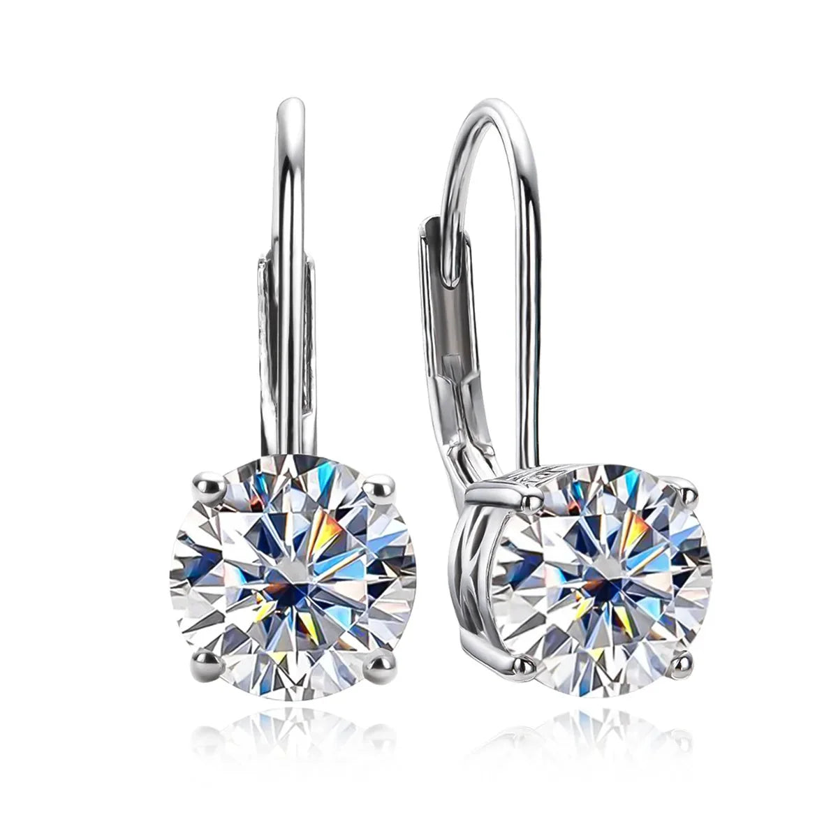 Classic Moon Moissanite Drop Earrings