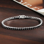 Black Moissanite Tennis Bracelet 14K Gold (All Sizes)