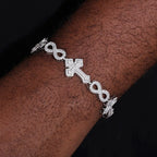 Moissanite Iced Out Infinity Cross Cuban Bracelet