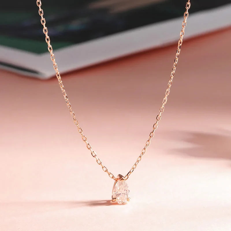Gliss Pear Moissanite Pendant Necklace