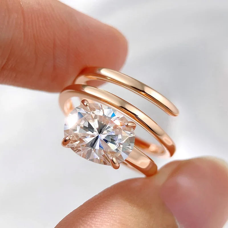 Oval Spiral Moissanite Ring