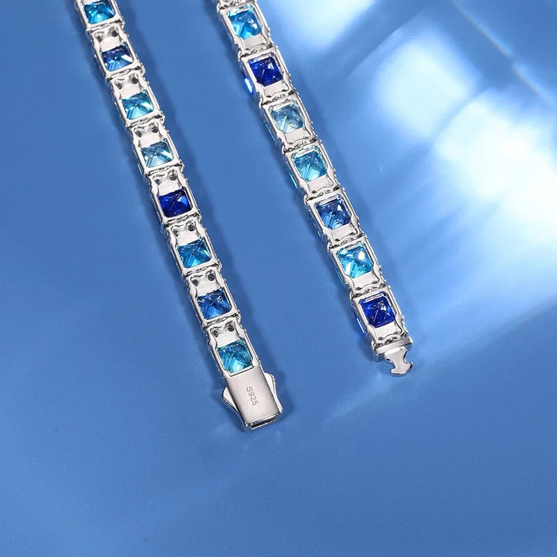 Blue Imperial Tennis Necklace | Moissanite - view 6