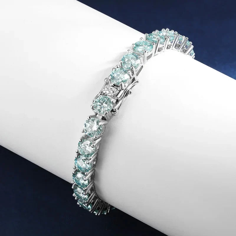 Blue Moissanite Tennis Bracelet