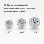 Moissanite Stud Earrings 14K Gold