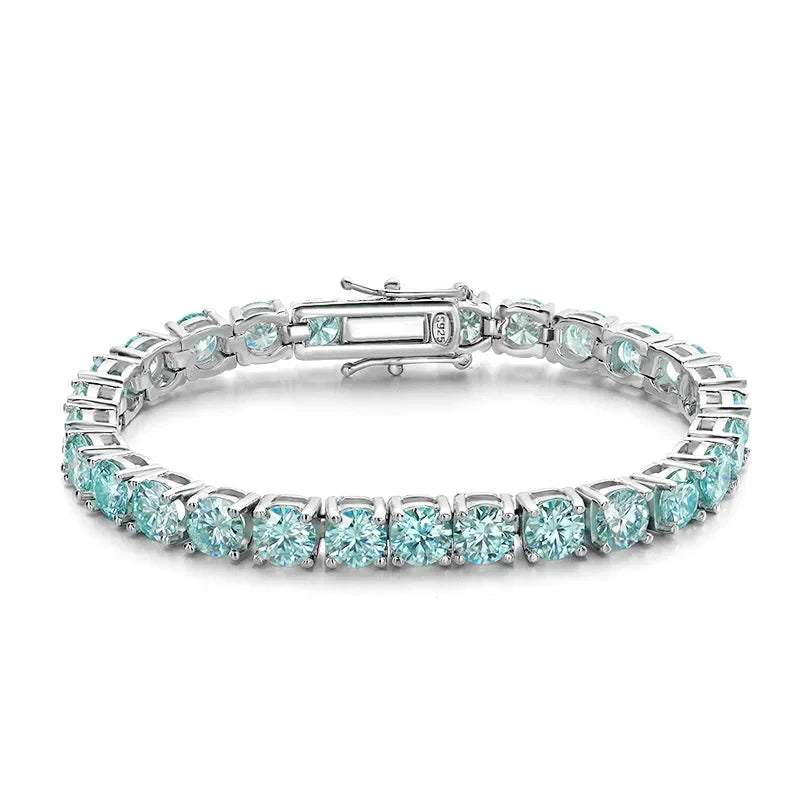 Blue Moissanite Tennis Bracelet