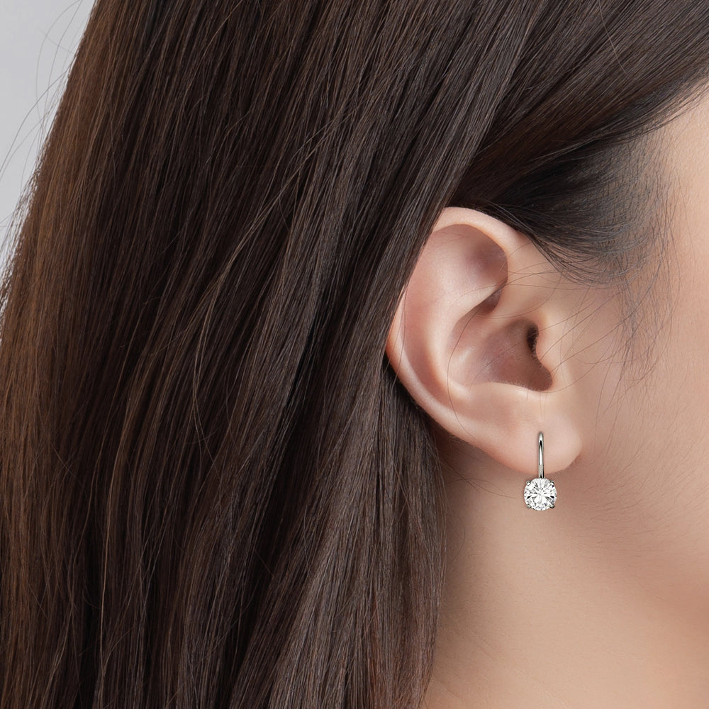 Classic Moon Moissanite Drop Earrings