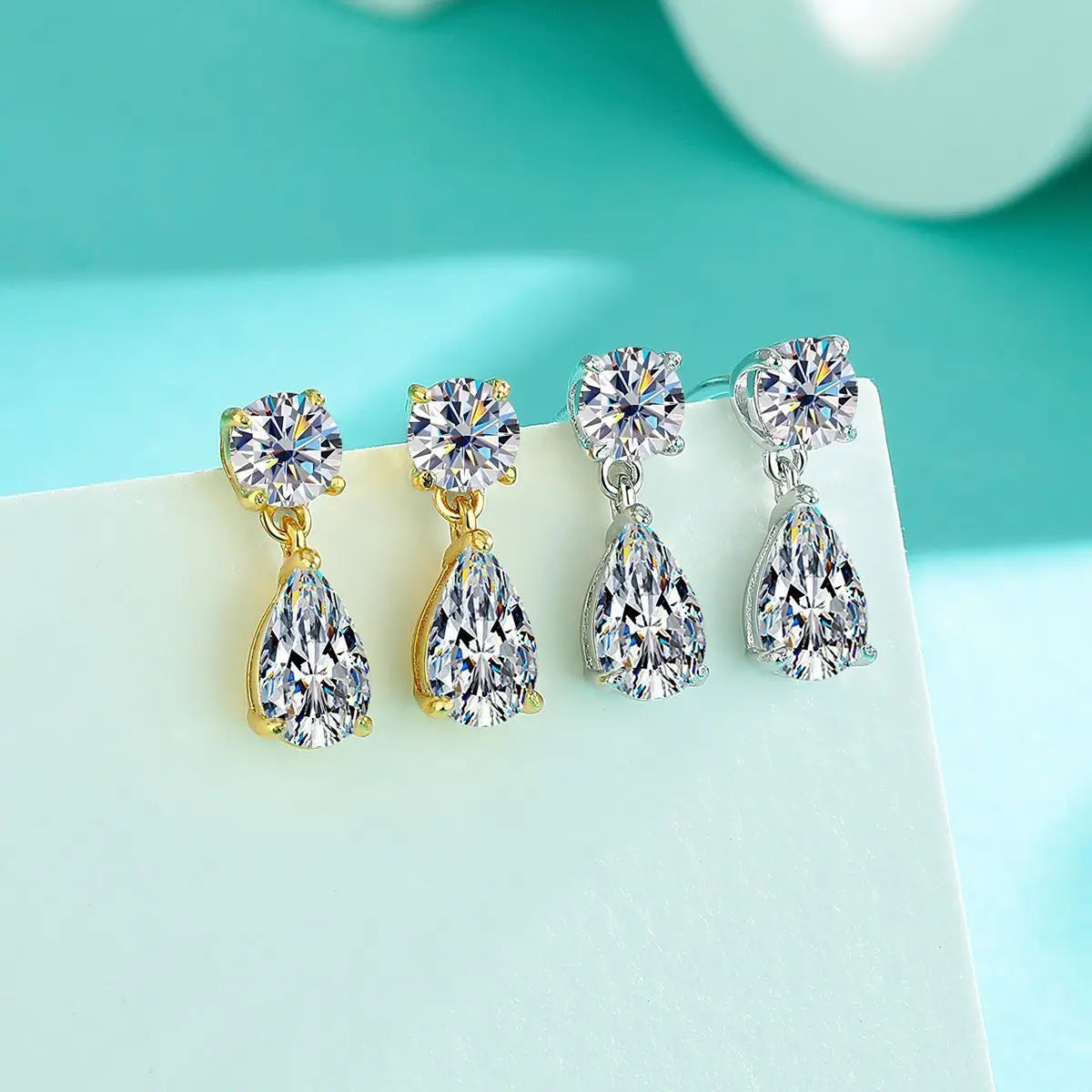 Waterdrop Moissanite Drop Earrings