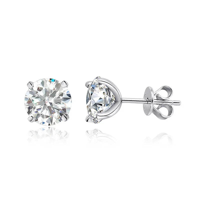 Moissanite Classic Stud Earrings - 14K Gold - MONTIÈR moissanite jewelry