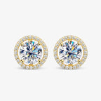 Moissanite Stud Earrings 14K Gold