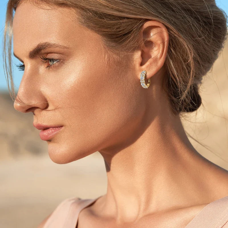 Stella Moissanite Hoop Earrings