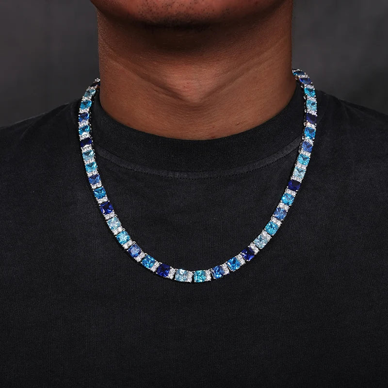 Blue Imperial Tennis Necklace | Moissanite - view 7