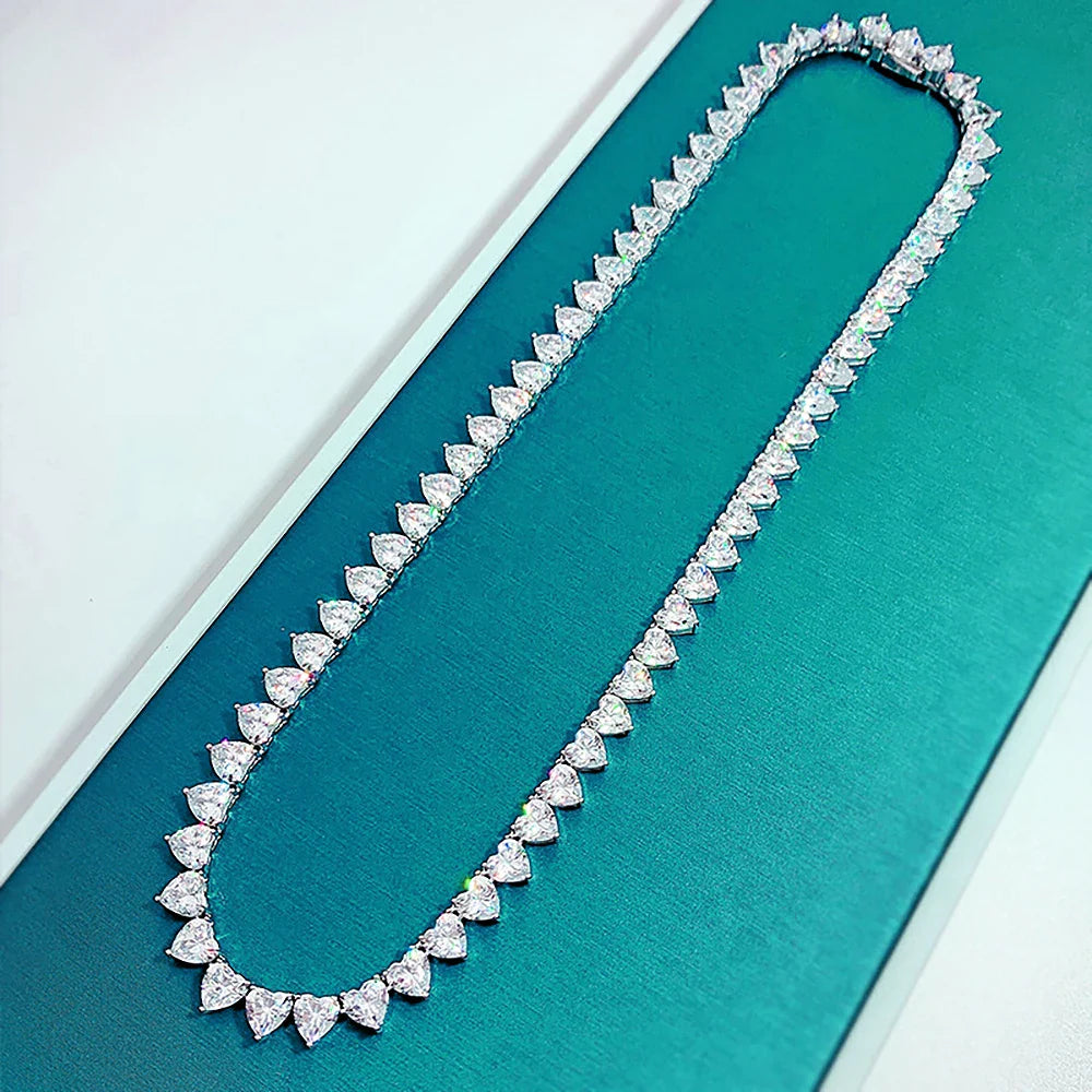 Heart Cut Tennis Necklace
