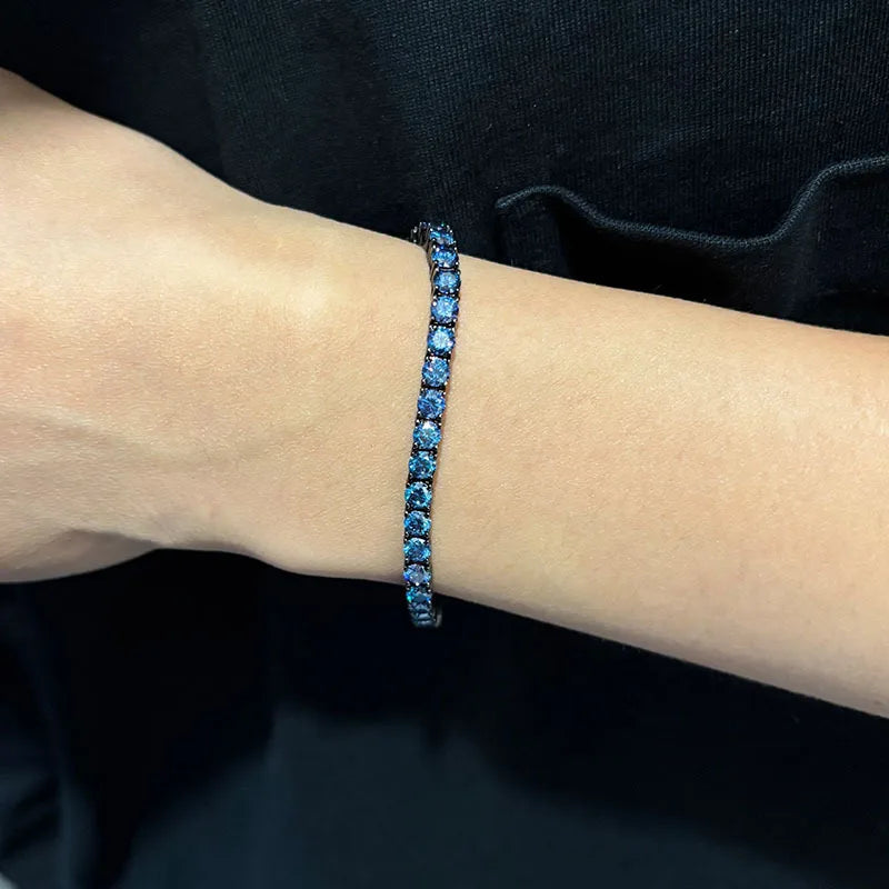 Blue Royal Moissanite Tennis Bracelet