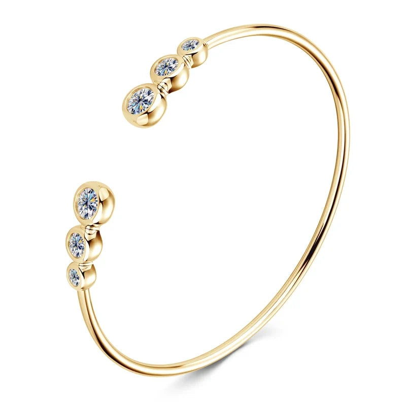 Sweet Moon Moissanite Cuff Bracelet