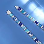 Blue Imperial Tennis Necklace | Moissanite - view 5