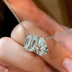 Moissanite Radiant&Pear Necklace