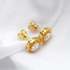 Los Angeles Stud Earrings - 14K Gold - MONTIÈR moissanite jewelry