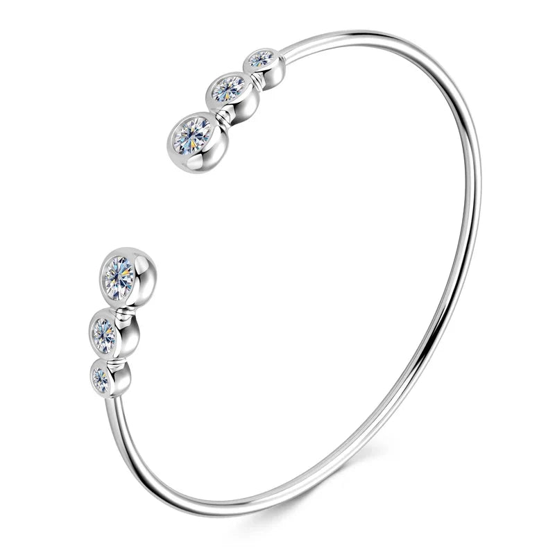 Sweet Moon Moissanite Cuff Bracelet