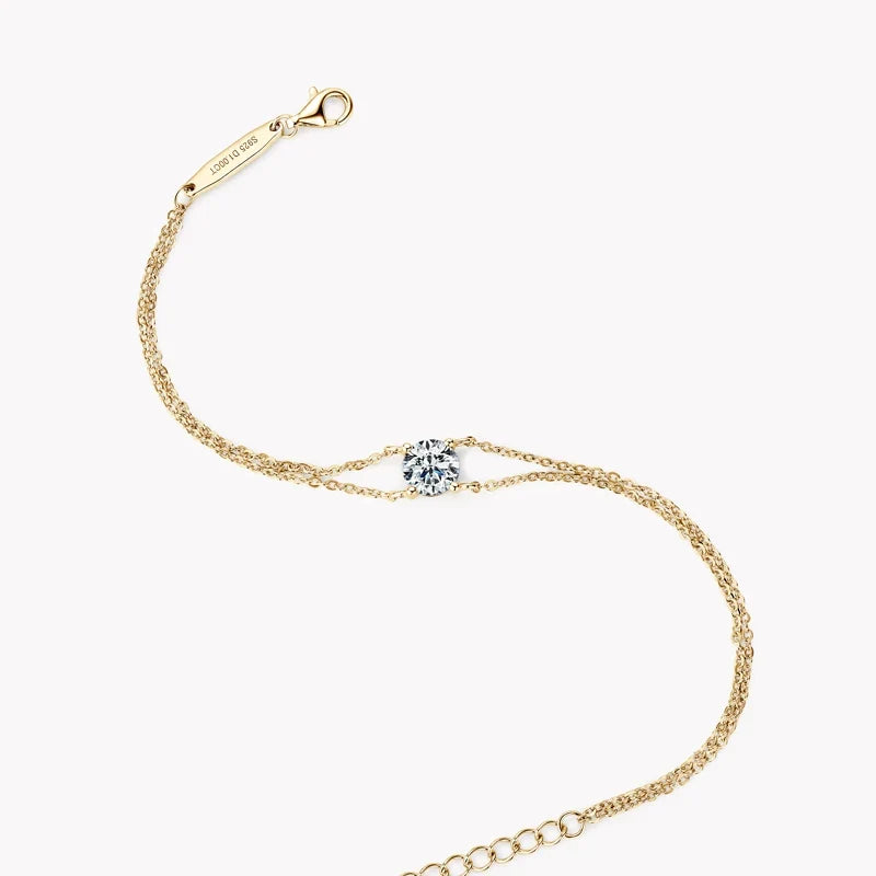 Solitaire Moissanite Chain Bracelet