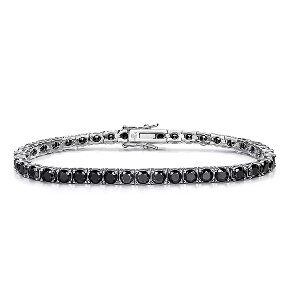 Black Moissanite Tennis Bracelet 14K Gold (All Sizes)
