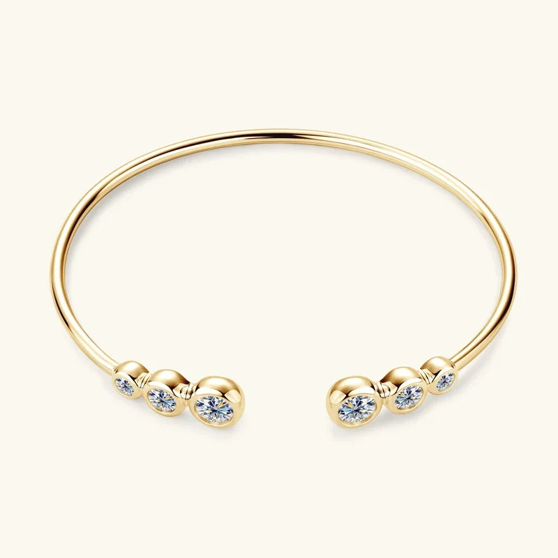 Sweet Moon Moissanite Cuff Bracelet