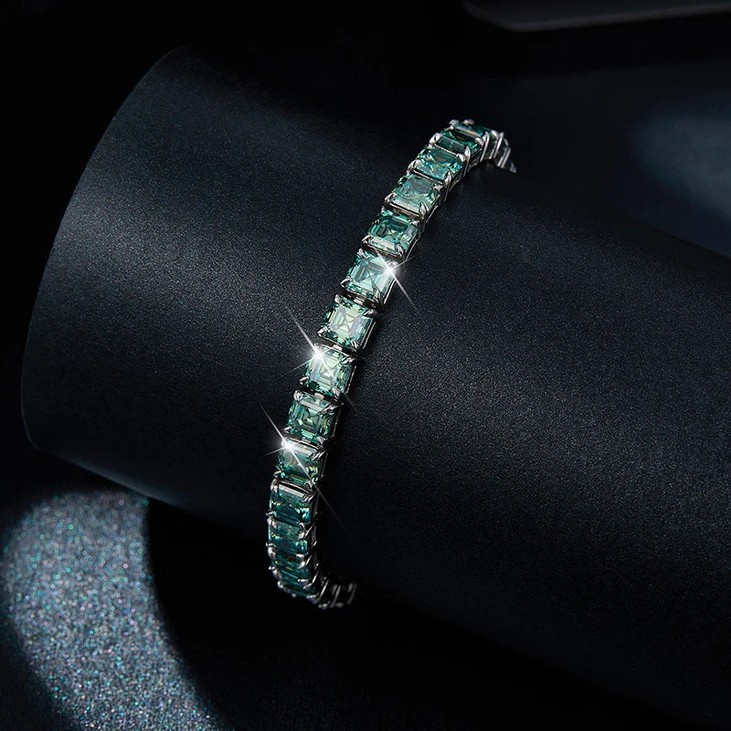 Emerald Princess Moissanite Tennis Bracelet