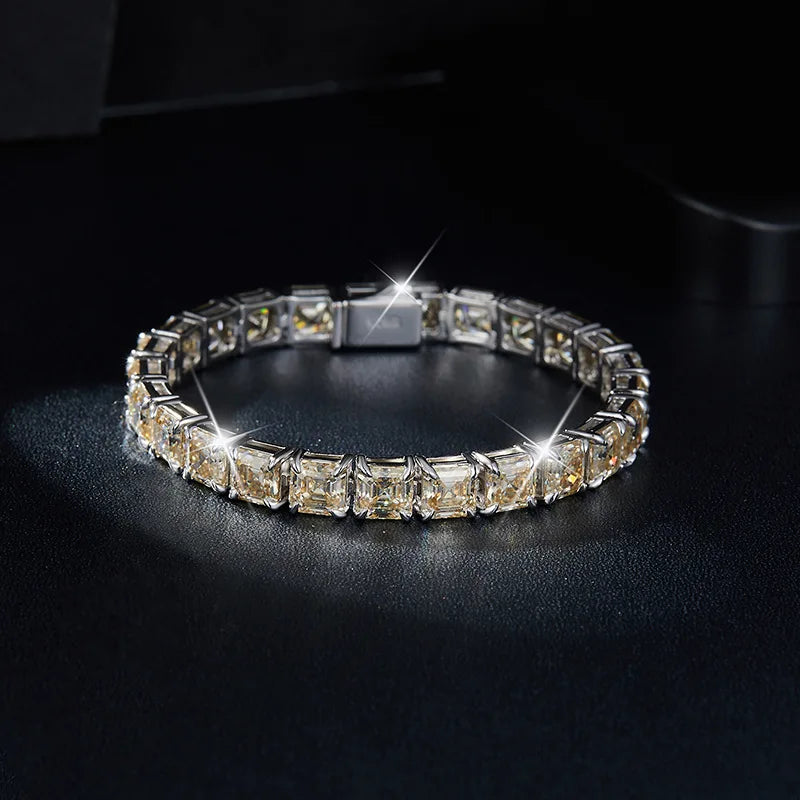 Emerald Princess Moissanite Tennis Bracelet