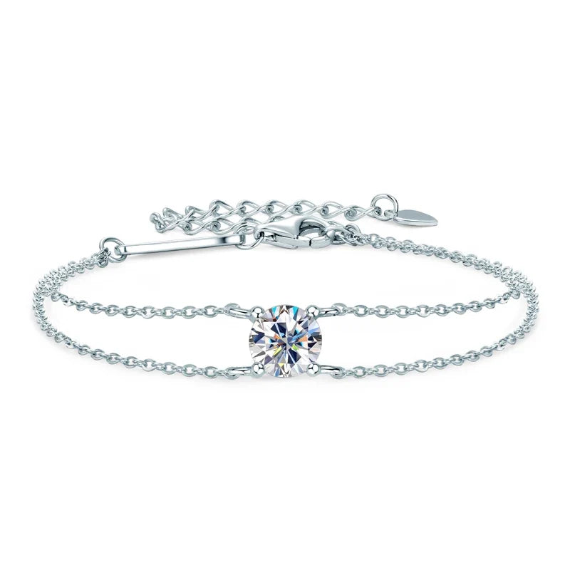 Solitaire Moissanite Chain Bracelet