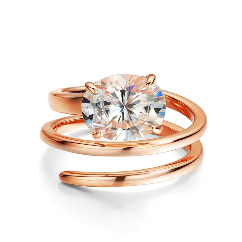 Oval Spiral Moissanite Ring