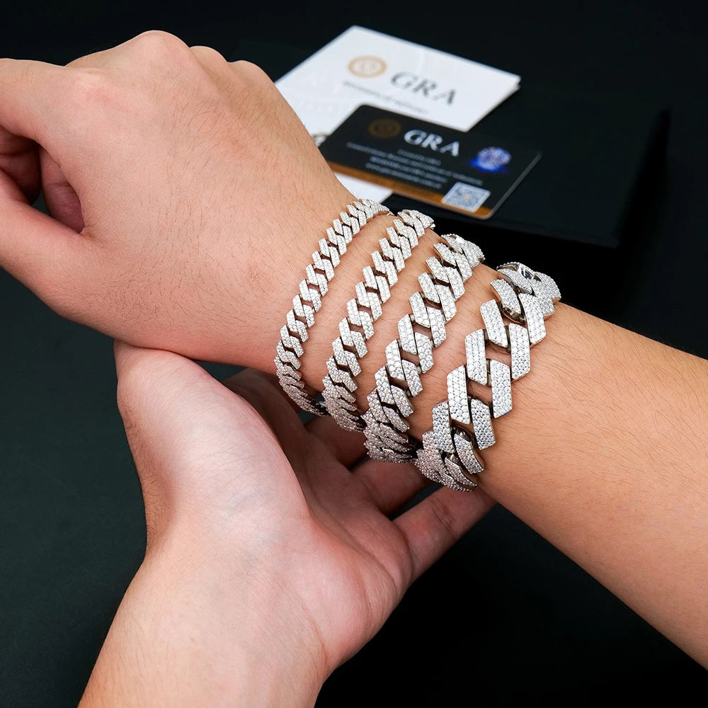 Moissanite Cuban Link Bracelet 14K Gold (ALL SIZES)