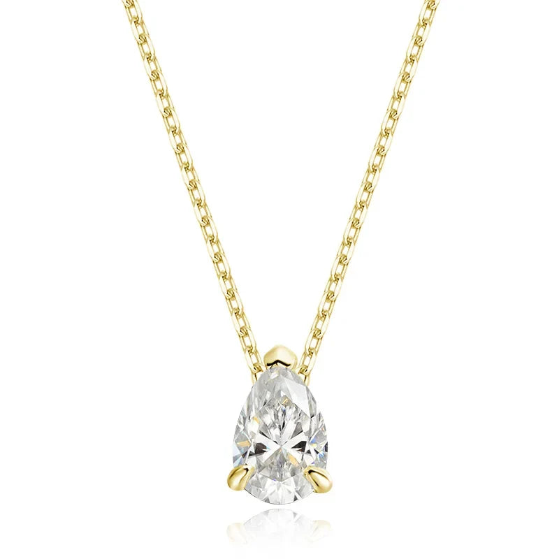 Gliss Pear Moissanite Pendant Necklace